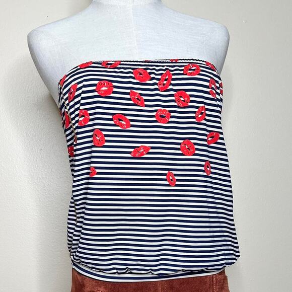 Marc jacobs blue and red lips swimwear tube top - Picture 2 of 8